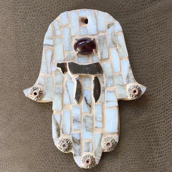 Hamsa/mão de Fátima P em Mosaico de Vidro P
