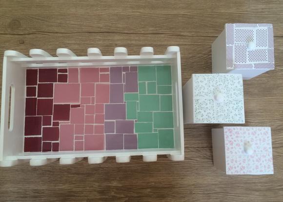 Kit higiene bebê em mosaico