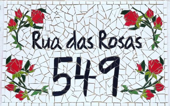 Placa em mosaico sobre tela para aplicação em parede