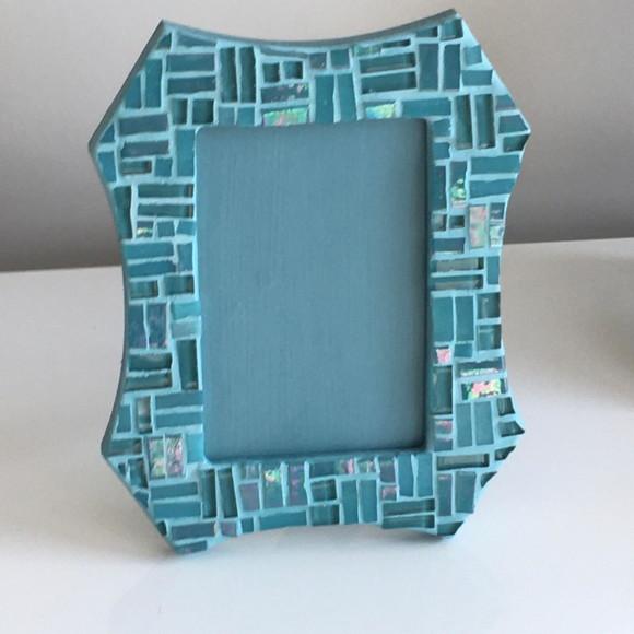 Porta Retrato em Mosaico Turquesa