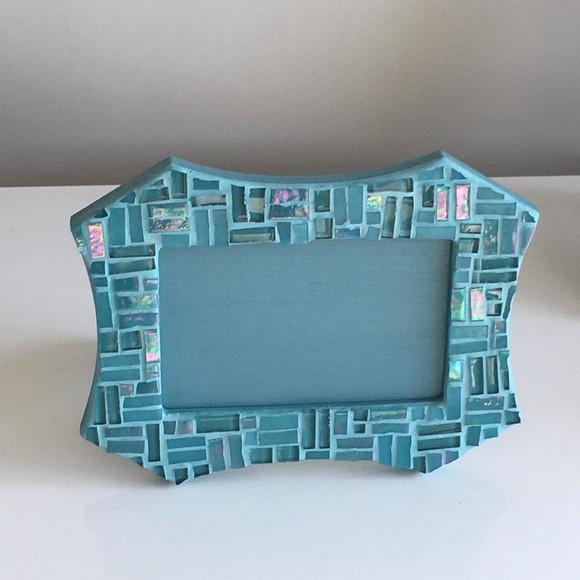 Porta Retrato em Mosaico Turquesa