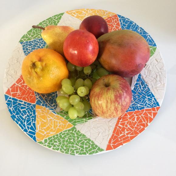 Prato / Fruteira em Mosaico Colorido