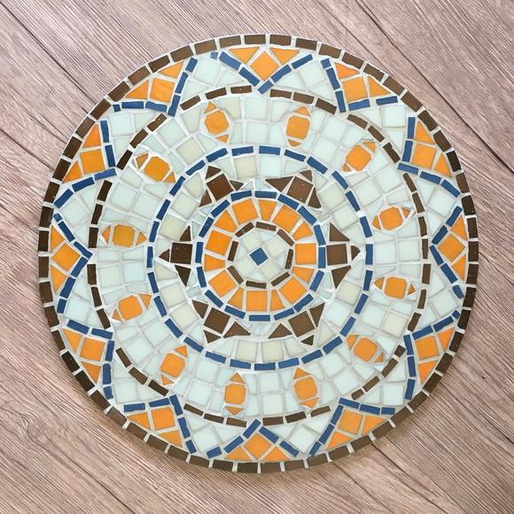 Tampo de mesa em mosaico de vidro