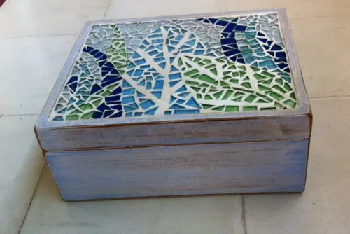Caixa para Chá G em Mosaico Sobre mdf