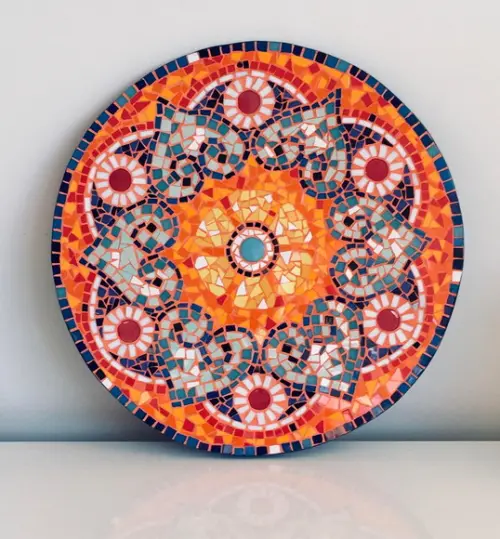 Mandala Colores Latinos em Telavde Fibra para Área Externa