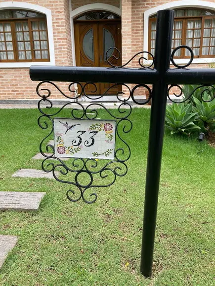 Placa Beija Flor em Mosaico sobre tela
