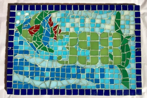 Placa em Mosaico de Vidro para Fachada
