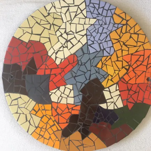 Placa Decorativa em Mosaico de Azulejo