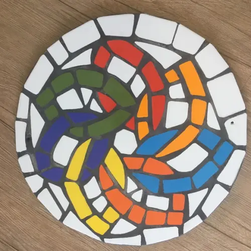 Placa Decorativa em Mosaico de Azulejo