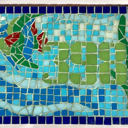 Placa em Mosaico de Vidro para Fachada