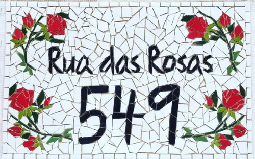 Placa em mosaico sobre tela para aplicação em parede