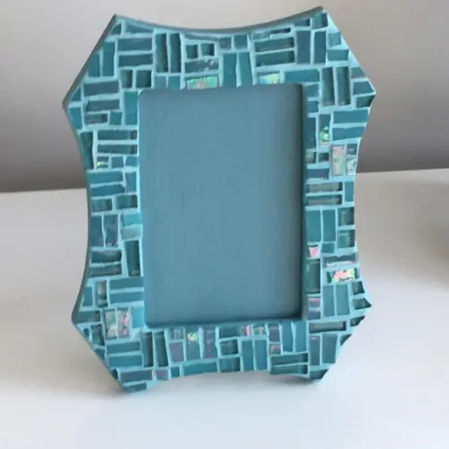 Porta Retrato em Mosaico Turquesa
