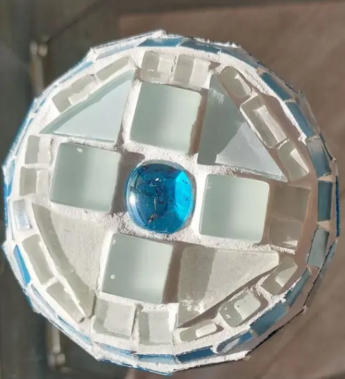Pote Turquesa em Mosaico Sobre Vidro G