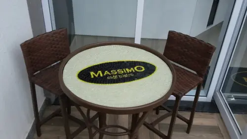Tampo de mesa Bistrô em mosaico de vidro