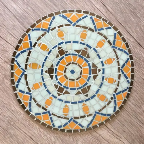 Tampo de mesa em mosaico de vidro