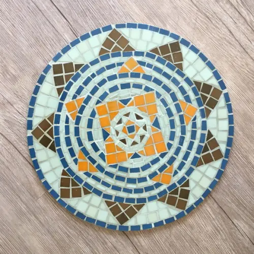 Tampo de mesa em mosaico de vidro