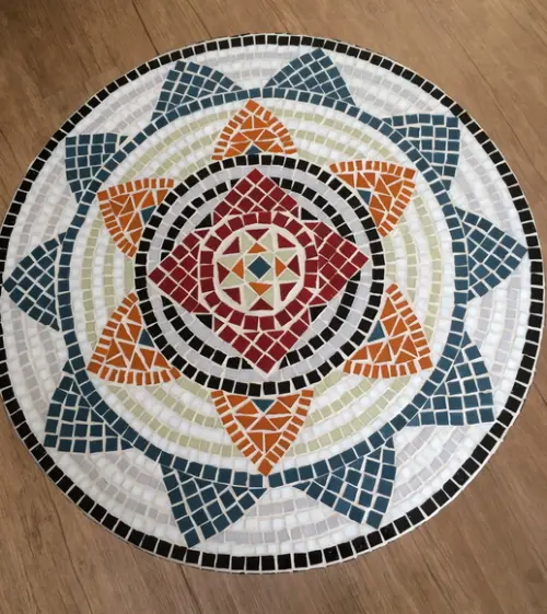 Tampo de Mesa em Mosaico de Vidro
