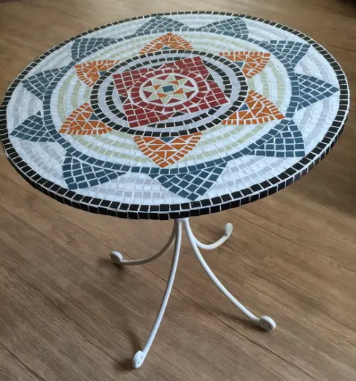 Tampo de Mesa em Mosaico de Vidro