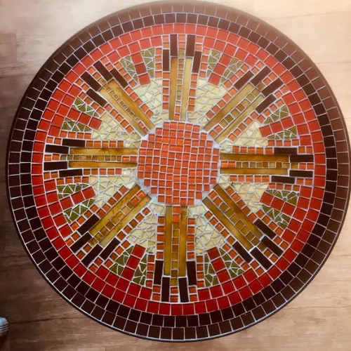 Tampo de Mesa em Mosaico de Vidro