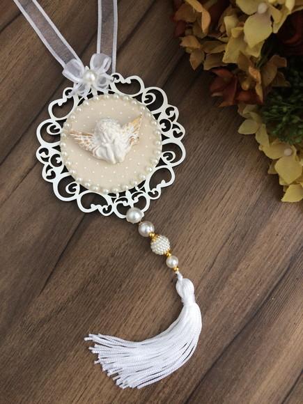 Lembrancinha Mandala de Porta Branca Anjo da Guarda