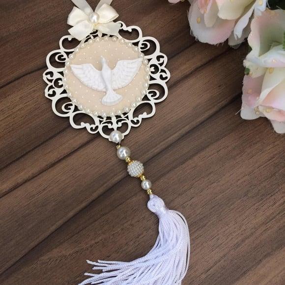 Lembrancinha Mandala de Porta Branca Divino Espírito Santo