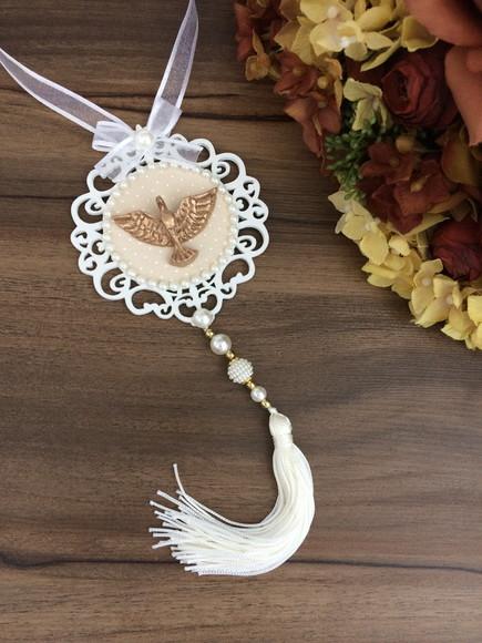 Lembrancinha Mandala de Porta Branca Divino Espírito Santo