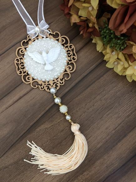 Lembrancinha Mandala de Porta Divino Espírito Santo Poá Bege
