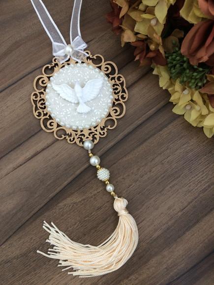 Lembrancinha Mandala de Porta Divino Espírito Santo Poá Bege