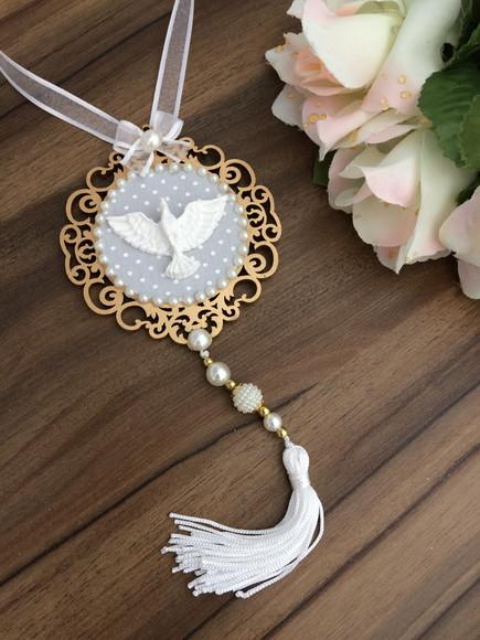 Lembrancinha Mandala de Porta Divino Espírito Santo PoáCinza