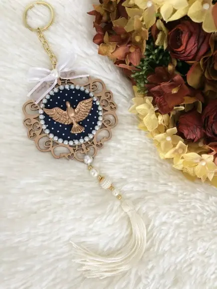 Lembrancinha Mandala Chaveiro Divino Espírito Santo Poá Azul