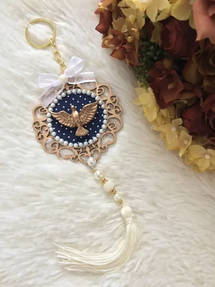 Lembrancinha Mandala Chaveiro Divino Espírito Santo Poá Azul