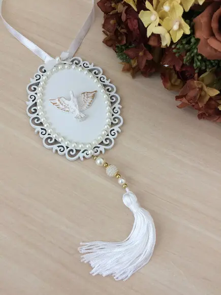 Lembrancinha Mandala de Porta Branca Divino Espírito Santo