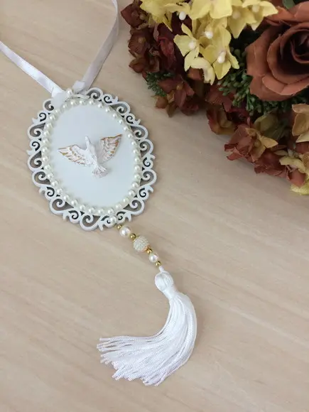Lembrancinha Mandala de Porta Branca Divino Espírito Santo