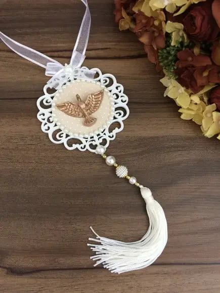 Lembrancinha Mandala de Porta Branca Divino Espírito Santo