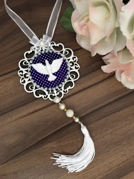 Lembrancinha Mandala de Porta Branca Divino Espírito Santo