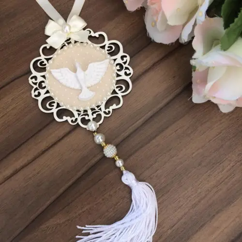 Lembrancinha Mandala de Porta Branca Divino Espírito Santo