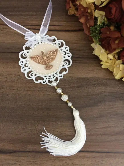 Lembrancinha Mandala de Porta Branca Divino Espírito Santo
