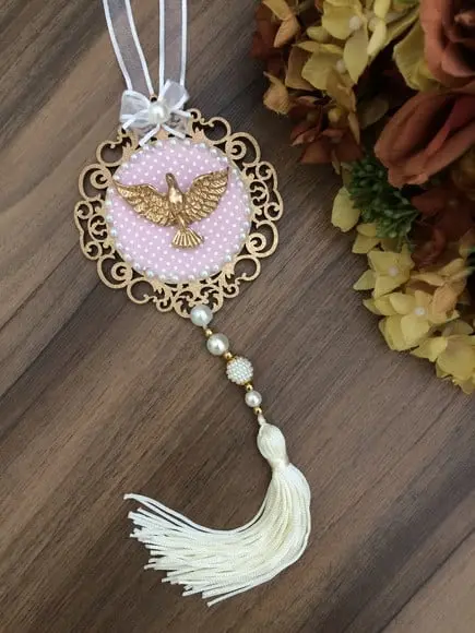Lembrancinha Mandala de Porta Divino Espírito Santo Poá Rosa