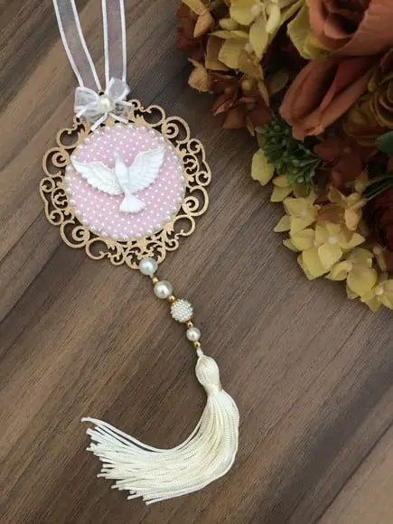 Lembrancinha Mandala de Porta Divino Espírito Santo Poá Rosa
