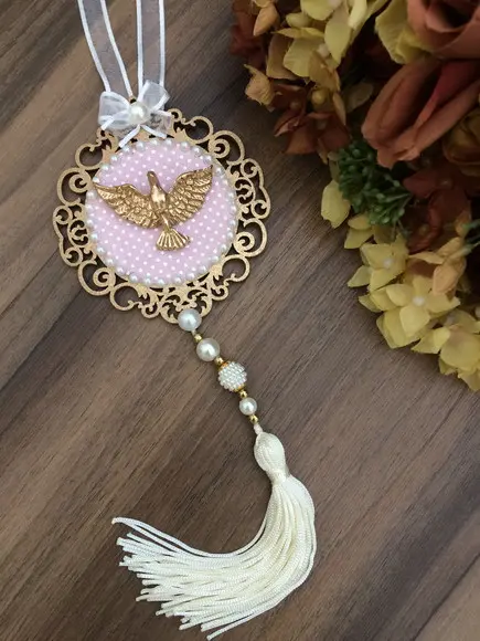 Lembrancinha Mandala de Porta Divino Espírito Santo Poá Rosa