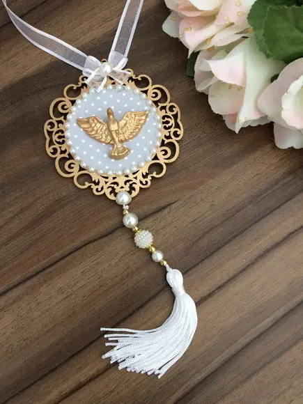 Lembrancinha Mandala de Porta Divino Espírito Santo PoáCinza