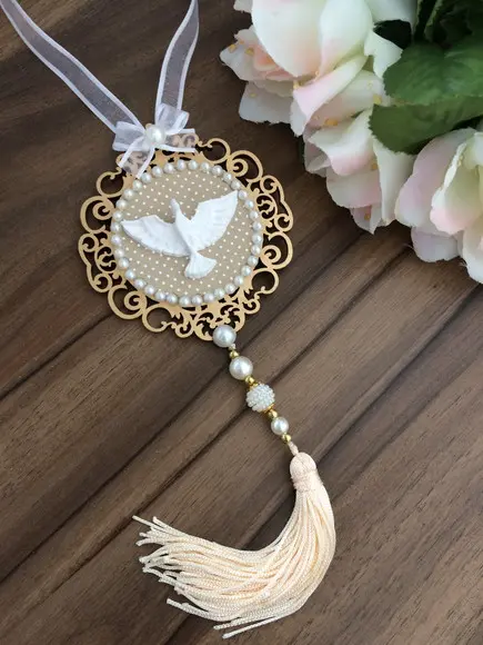 Lembrancinha Mandala de Porta Dourada Divino Espírito Santo