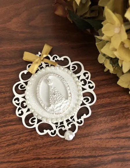 Mandala Branca Nossa Senhora para Tampa de Caixa