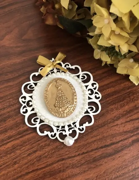 Mandala Branca Nossa Senhora para Tampa de Caixa