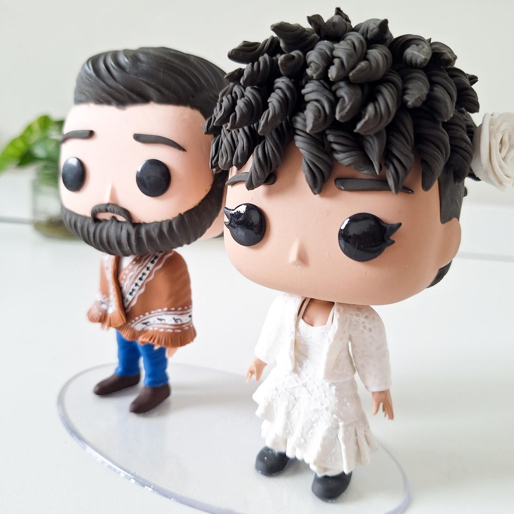 Topo de Bolo Noivinhos Funko Pop de Biscuit Personalizado 1