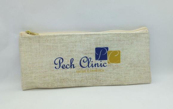 Carteira Odontologia Modelo 25 cm x 9cm Estampa Linho Bege