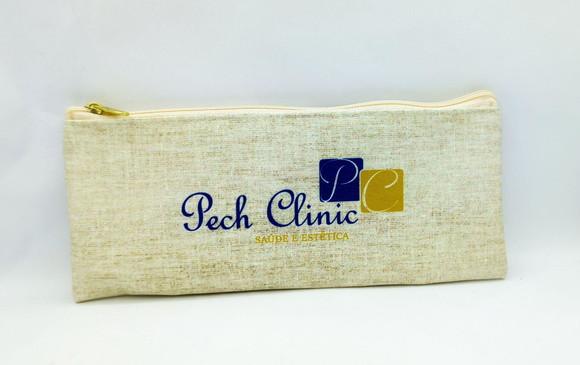 Carteira Odontologia Modelo 25 cm x 9cm Estampa Linho Bege