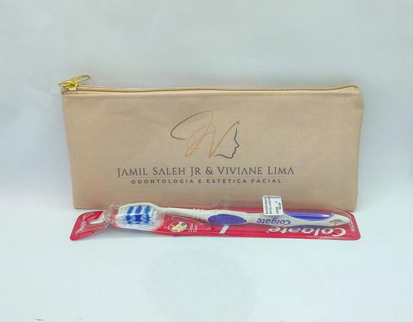 Carteira Odontologia ou Dentista Modelo 25 cm x 9cm Bege