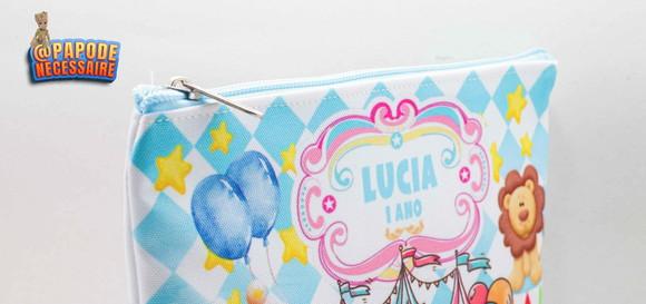 Necessaire Circo Azul Aquarela