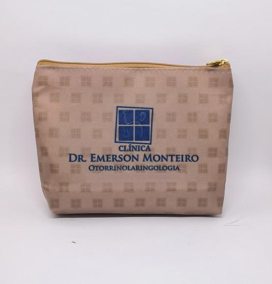 Necessaire Comercial Odontologia 18cm Mod Branca com Bege